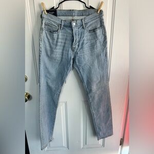 ABERCROMBIE FITCH Mens Skinny Stretch Jeans Light Wash Denim Size 32x34 Slim Fit